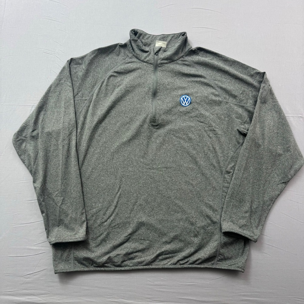 Levelwear Volkswagen VW Quarter Zip Pullover Mens Large Heather Grey Activewear